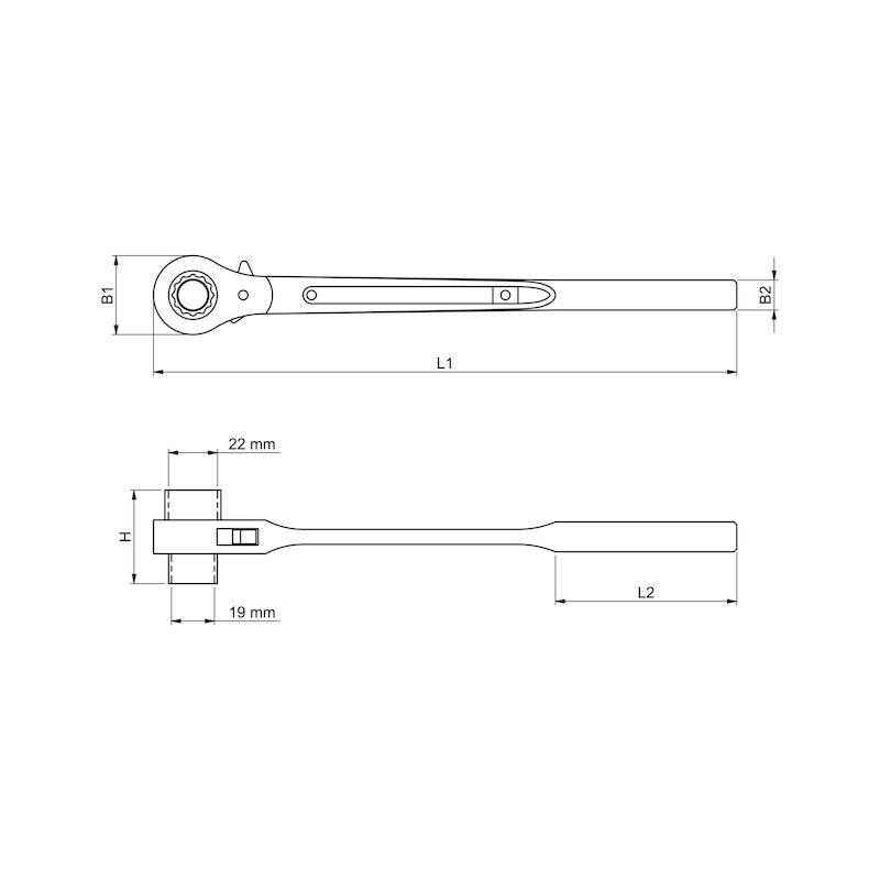Scaffolding ratchet With tapered end - 2
