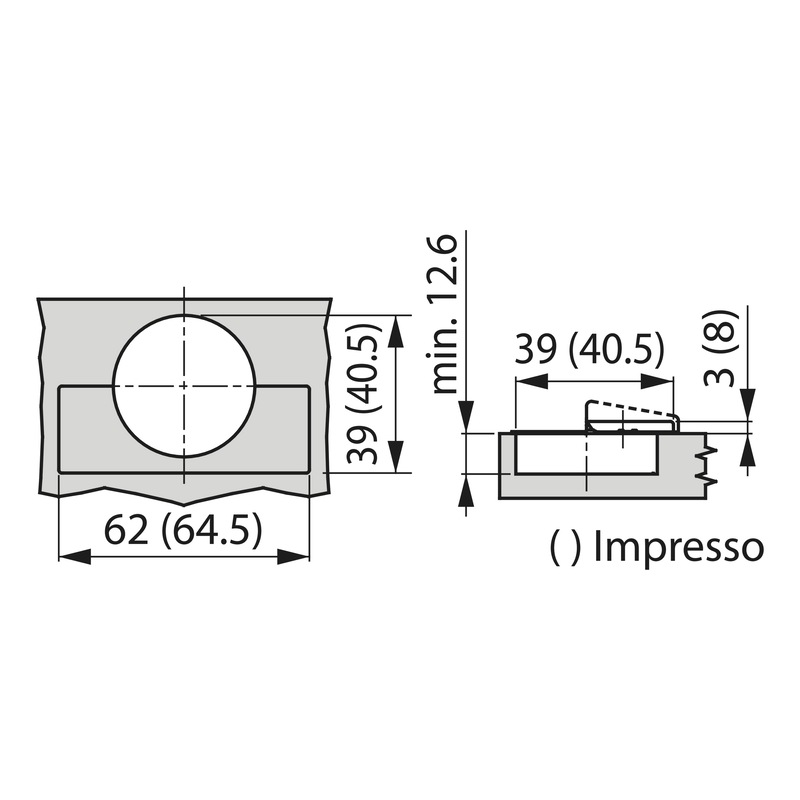 Topfscharnier TIOMOS Impresso 95 - SHAN-TS-IMPRESSO-95-GB-BB-K19