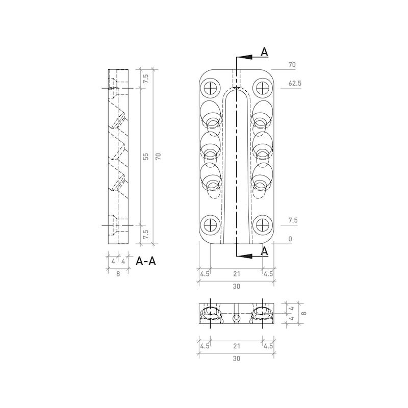 Plug-in connector, wood/wood - PLGINCON-CCEA-WO/WO-XS10-12X30X70