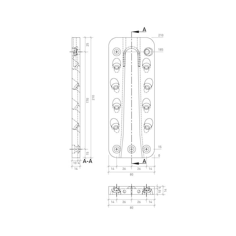 Plug-in connector, wood/wood - PLGINCON-CCEA-WO/WO-L50-18X80X210