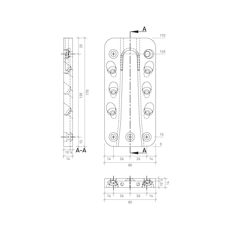 Plug-in connector, wood/wood - PLGINCON-CCEA-WO/WO-L40-18X80X170