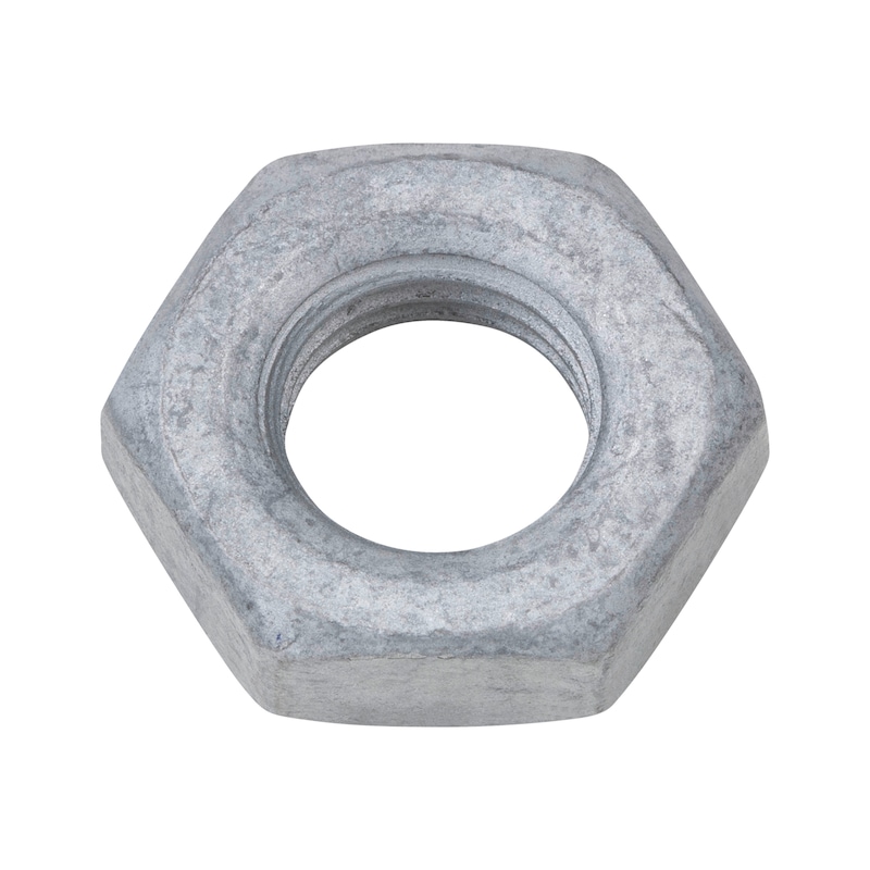 Zeskantmoer, lage vorm ISO 4035, staal 05, zinklamel, zilver (ZFSHL) - 1
