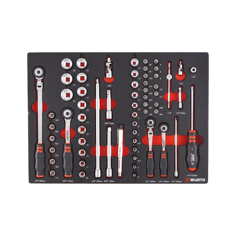 System assortment 8.4.1 socket wrench 1/4 inch and 3/8 inch 62 pieces - SKTWRNCH-SET-1/4+3/8IN-8.4.1-62PCS