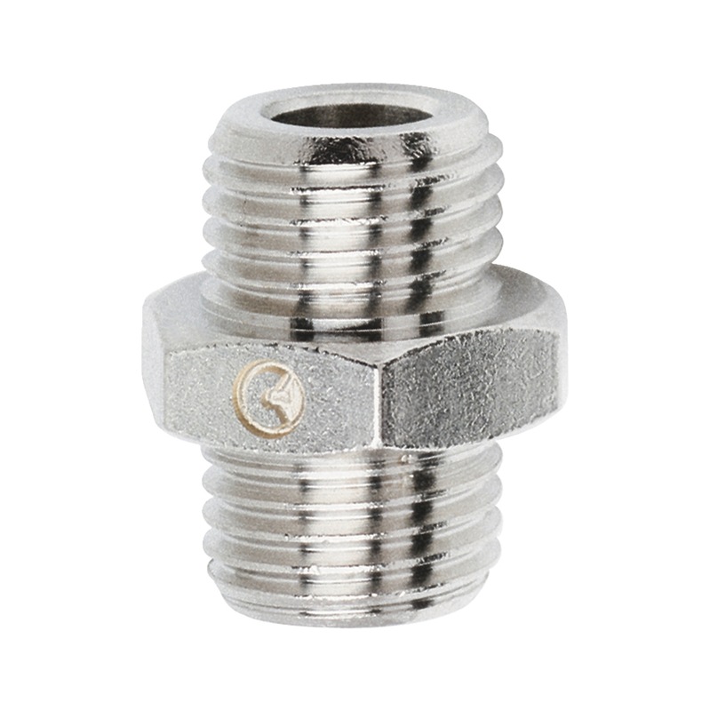 Double nipple, taper thread male from