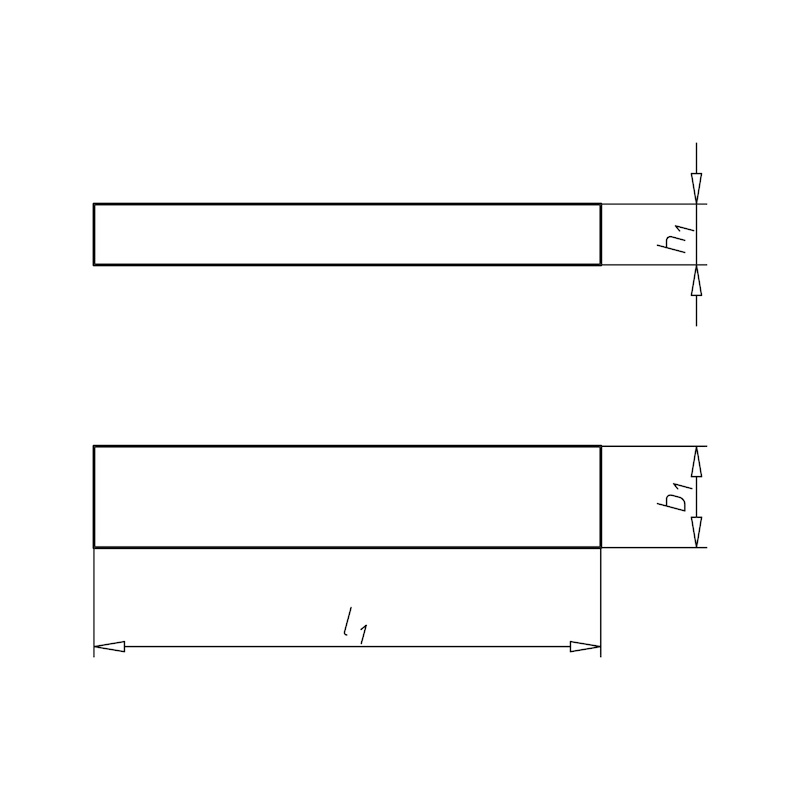 Clavette parallèlle DIN 6885 acier forme B DIN 6885, acier, non allié, forme B - 2