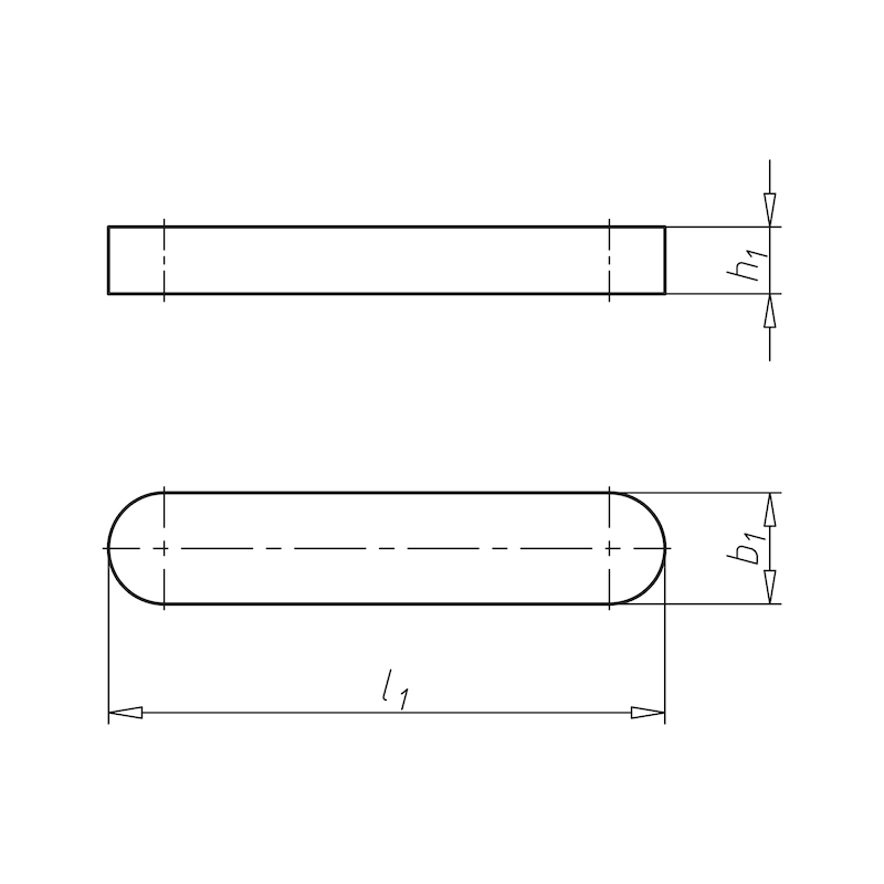 DIN 6885 aço, forma A - 2