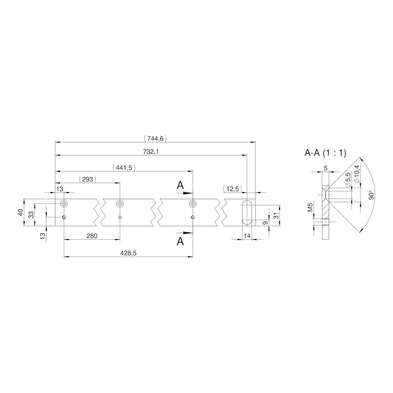 Adaptionsprofil 40 für einflügelige Feststellanlagen (EFR) - 2