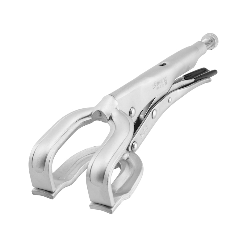 Welding locking pliers With upper U-shaped grip jaws angled by 90° - WELDLOKPLRS-L265MM