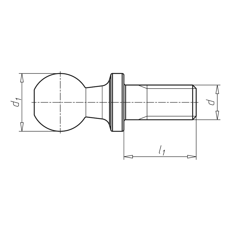 Pivot pour embout à rotule DIN 71803 forme C DIN 71803, acier zingué galvanisé, bleu (A2K), forme C - 2