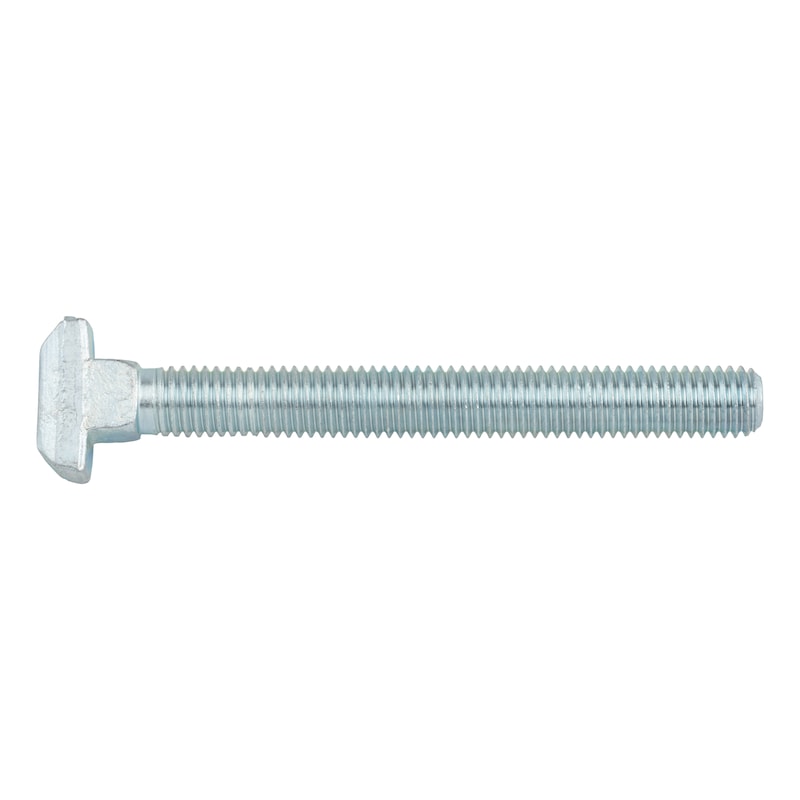 Hammer head bolt with square neck DIN 186, steel 8.8, zinc-plated, blue passivated (A2K) - 1