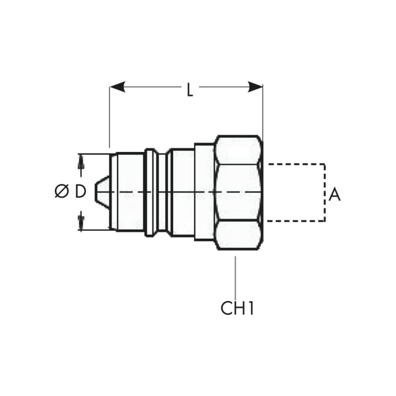 Valcon Standard-Schnellkupplung BAUREIHE NVX - STECKER - SHNLKUPPL-HYDR-STECKER-NVX-DN20-3/4ZO