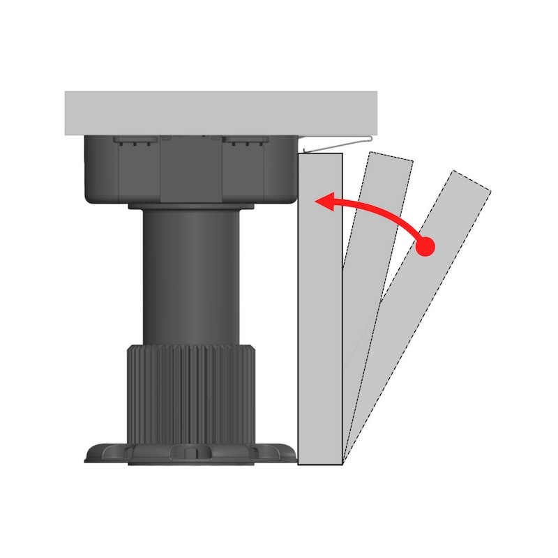 Side base spring clip for base height adjuster EV - 3