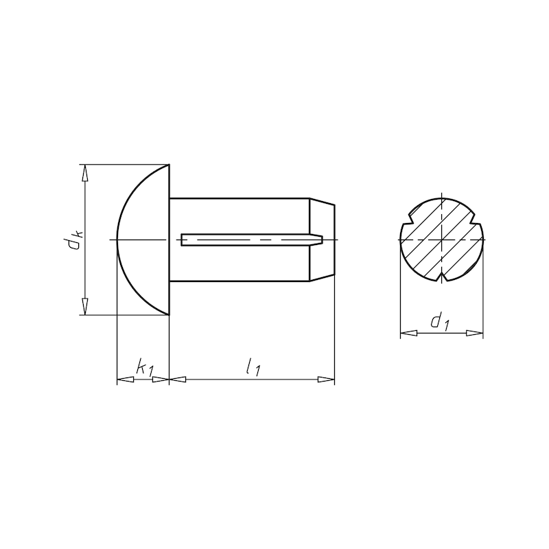 Round-head grooved pin ISO 8746 steel zinc-plated - 2