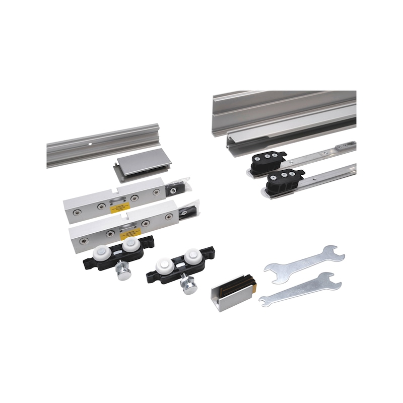 SCHIMOS 80-GS-WR, MB interior sliding door fitting set for ceiling mounting with glass doors - 1