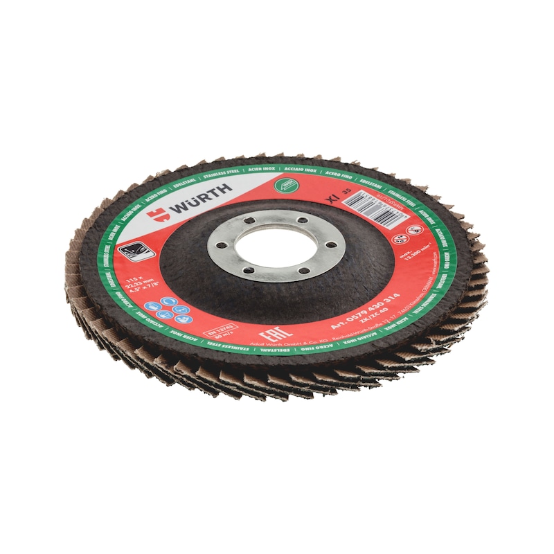 Segmented Grinding Disc For Stainless Steel - FLPDISC-ZC-CLTH-DOMED-BR22,23-G40-D115