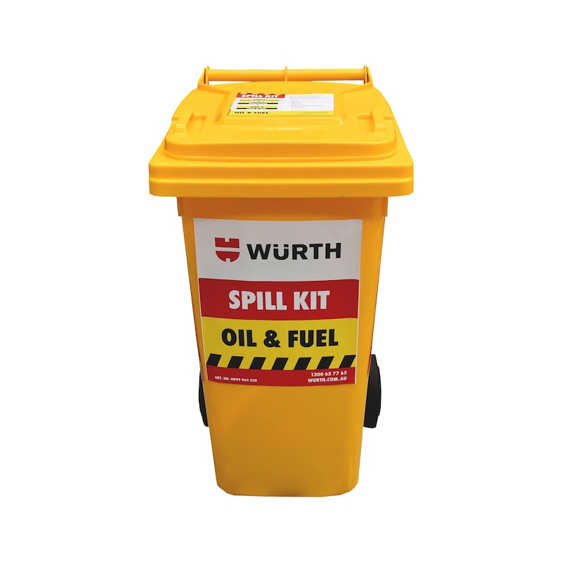 Spill Kits Oil and Fuel - SPILL-KIT-OIL/PETR-120L-YELL-BIN-185PCS