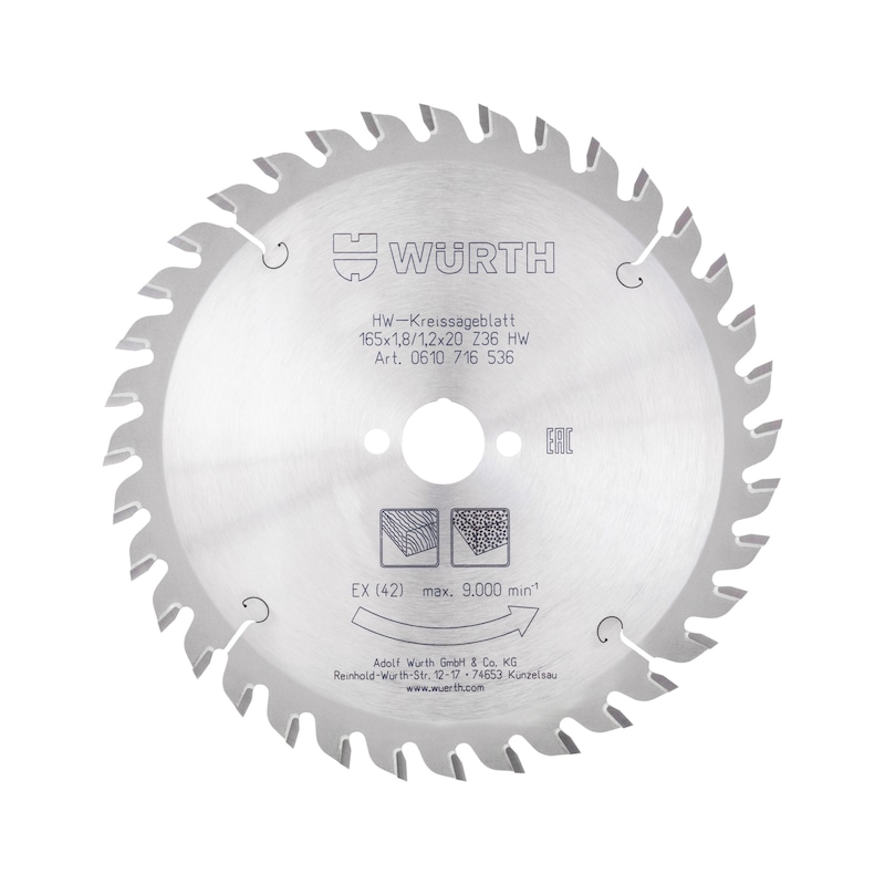 Zaagblad handcirkelzaag Voor accu-gereedschappen - C.ZGBL-HO-HM-WZ-165X36X20MM