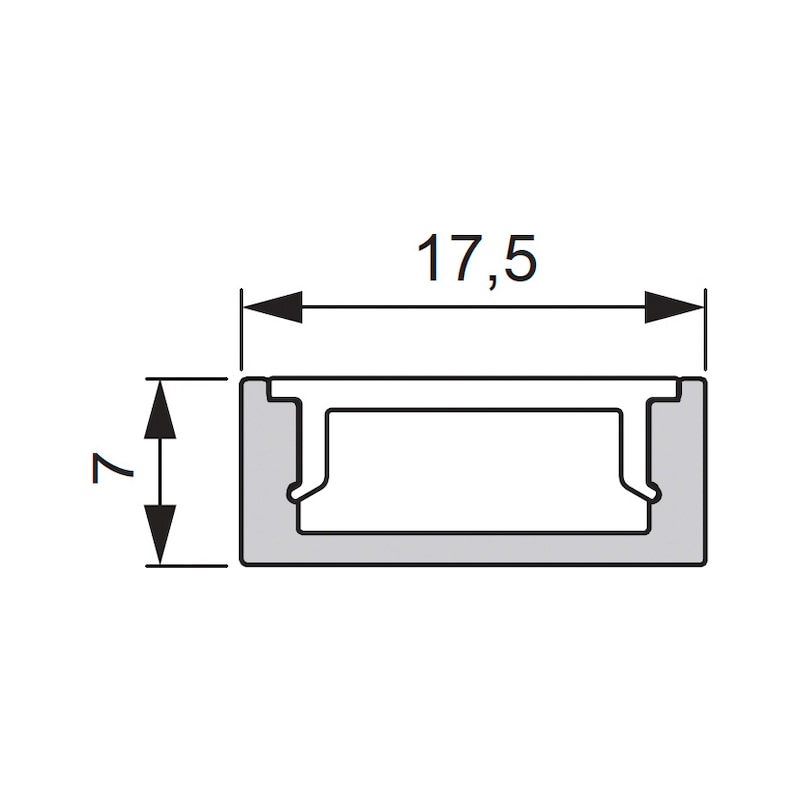 Profilo sottostruttura LED UBP-3 In alluminio, per strisce luminose LED - 2