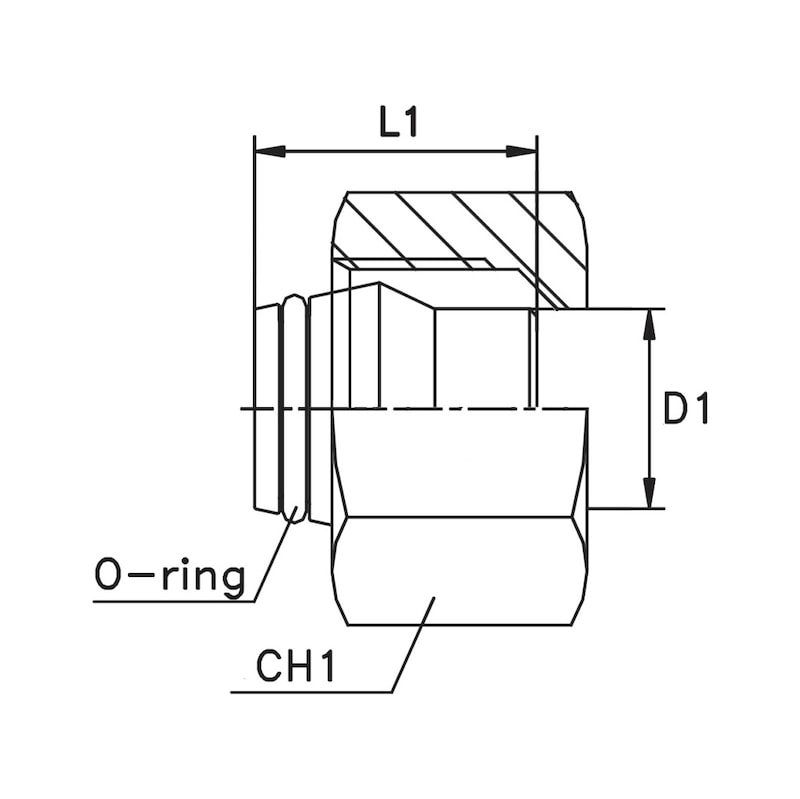 Tappo di connessione tubo con O-Ring e dado - 2