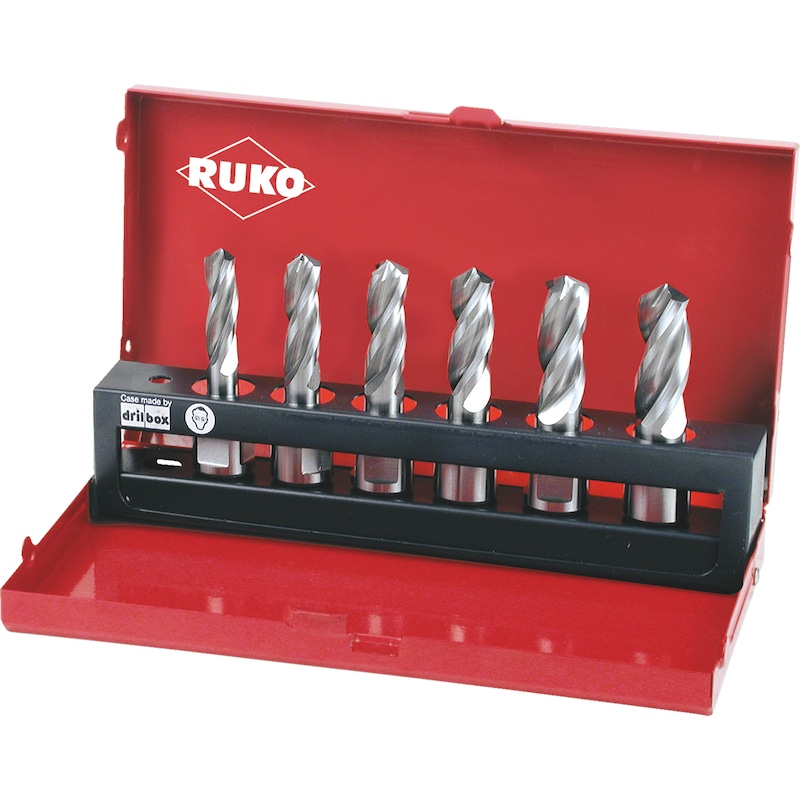 Core drill bit, metal set 6 pieces Ruko 108830 HSS plain "Solid 3S" solid drill with Weldon shaft