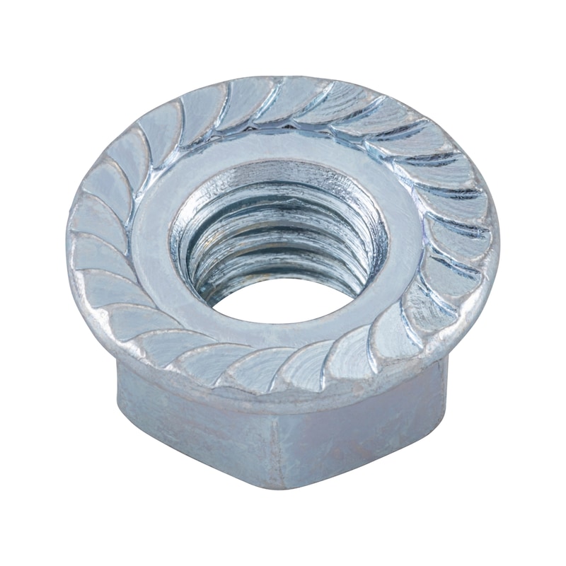 Serrated locking nut with locking teeth Steel strength class 8, zinc-plated, blue passivated (A2K) - 3