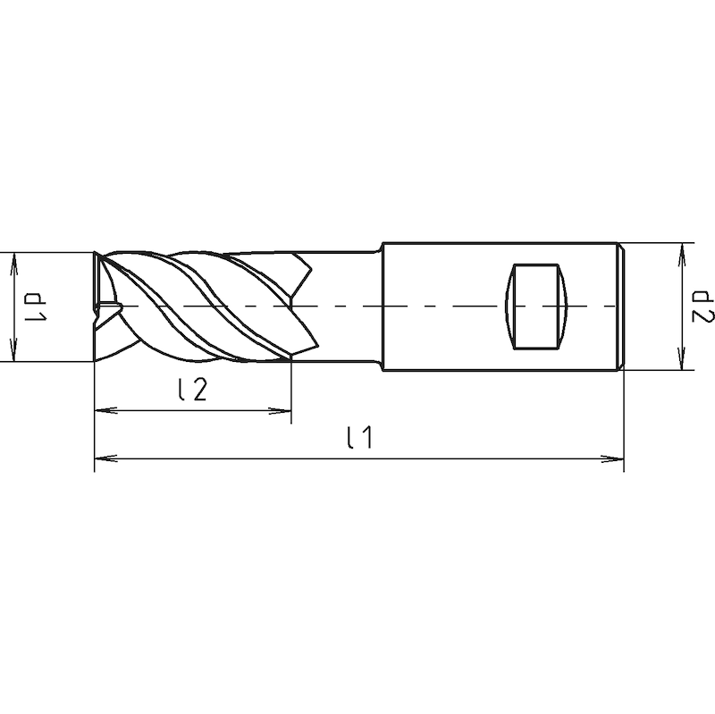 HPC-Schaftfräser Speedcut 4.0-Universal, kurz, Vierschneider, ungleiche Drallsteigung, HB-Schaft - 2