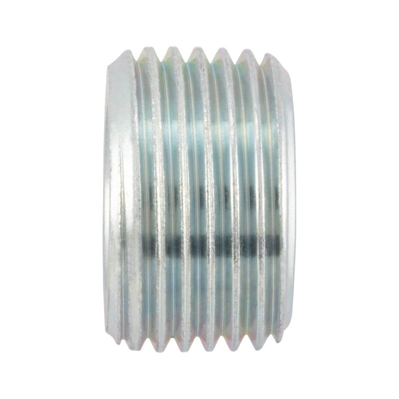 Hexagon socket screw-in nut, tapered thread, imperial DIN 906, steel, zinc-plated blue passivated (A2K) - PLG-THR-DIN906-HS5-(A2K)-R1/8