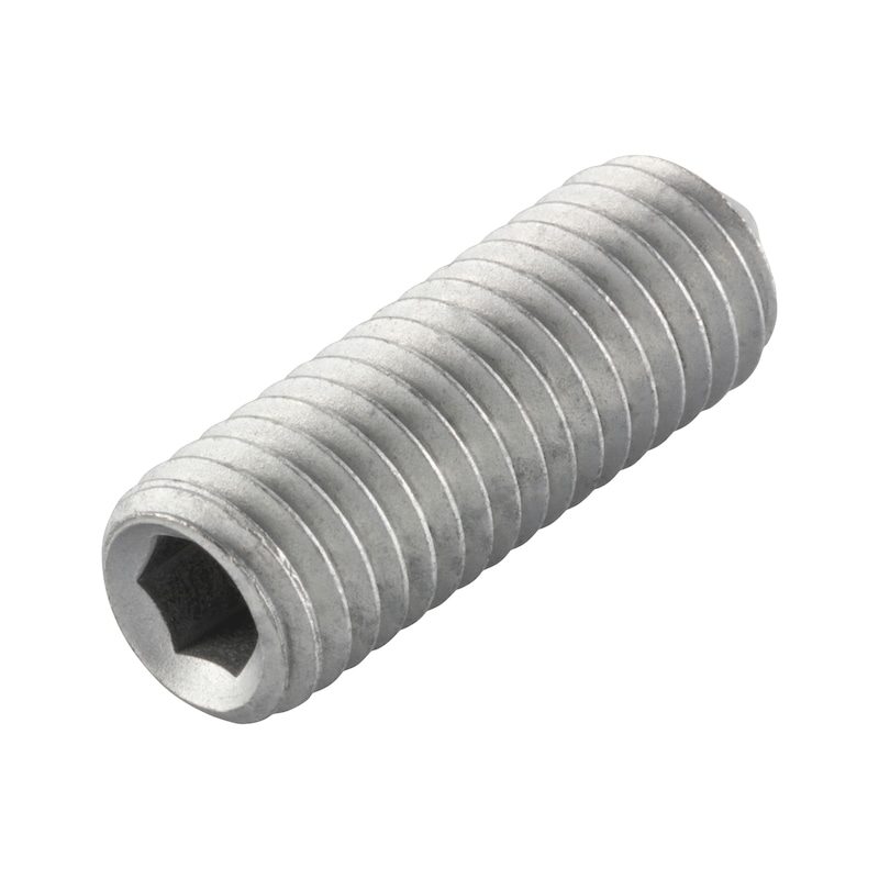 Hexagon socket set screw with flattened tip ISO 4027, steel 45H, zinc flake, silver (ZFSHL) - 3