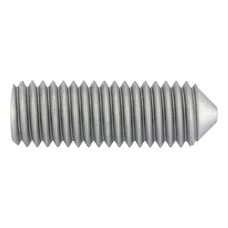 Hexagon socket set screw with flattened tip ISO 4027, steel 45H, zinc flake, silver (ZFSHL) - 1