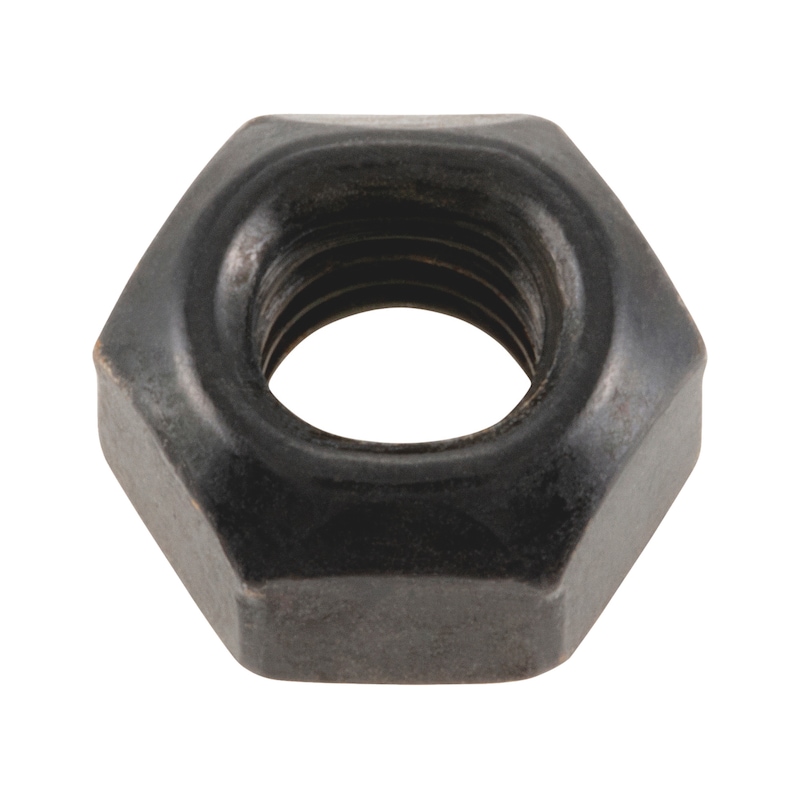Hexagon nut with clamping piece (all-metal) ISO 7042, steel, strength class 8, zinc-nickel-plated, black (ZNBHL) - 1