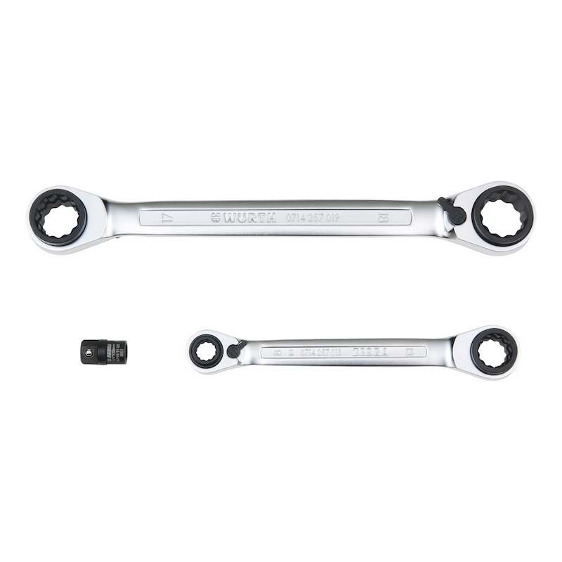 Metric ratcheting double box-end wrench With POWERDRIV<SUP>®</SUP> drive, 3 pieces