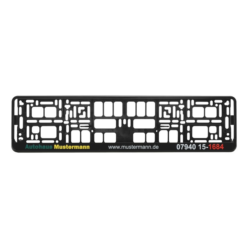 Number plate holder, Basixx completely printed - NPH-COMPL-PLT/STR-4COL-BASIXX-520MM
