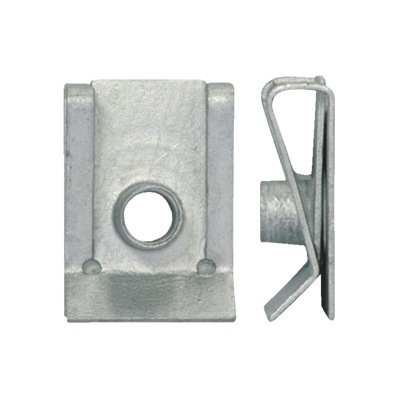 Sheet metal nut, type 6 With threaded shank - for challenging connections