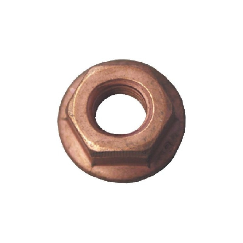Exhaust nut with flange Steel 6, copper-plated - NUT-FLG-OPEL-6-WS13-(C4L)-H8-FL17-M8