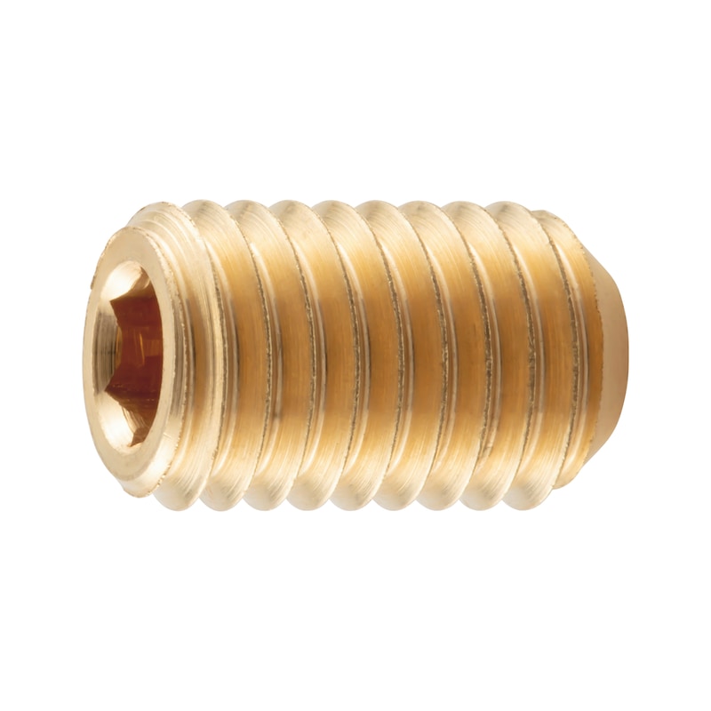 Hexagon socket set screw with truncated cone ISO 4026 brass, plain - 1