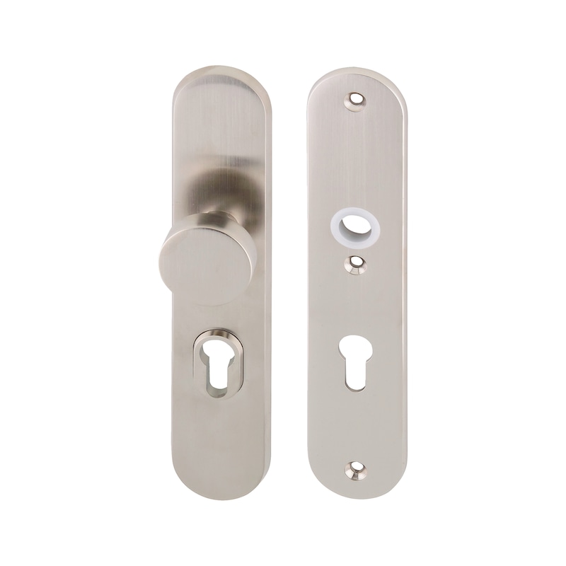 Bezpečnostní dveřní kování, litý zinek - KOV-ZD-PZ-72-12-(NI)-MATT