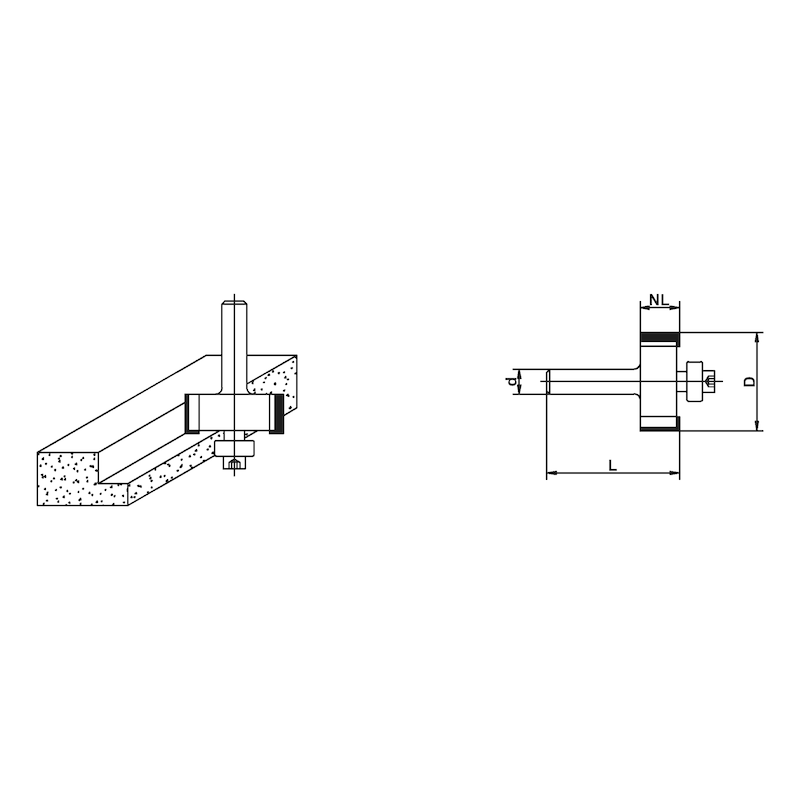 Rabbeting cutter for wood With ball bearing - 2