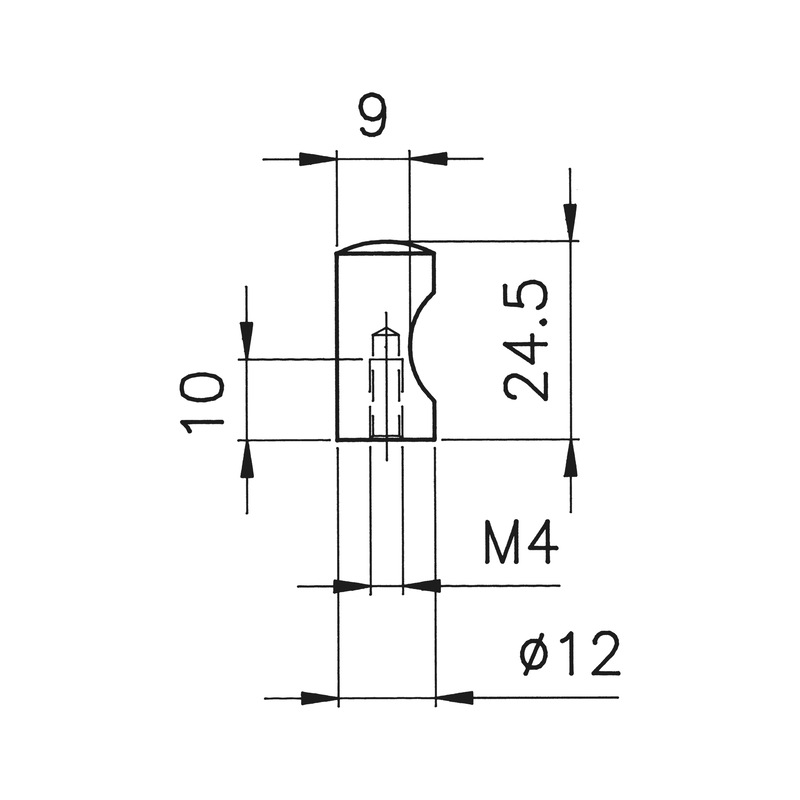 Knob With recessed handle - KNOB-BRS-CYLFORM-(CR)-MATT-D12MM