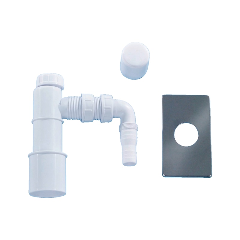Flush-mounted trap compact Multi-part, white polypropylene - 1