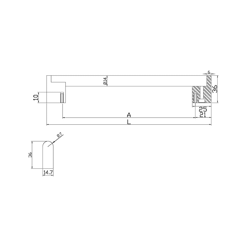 Designer furniture handle D handle - 2