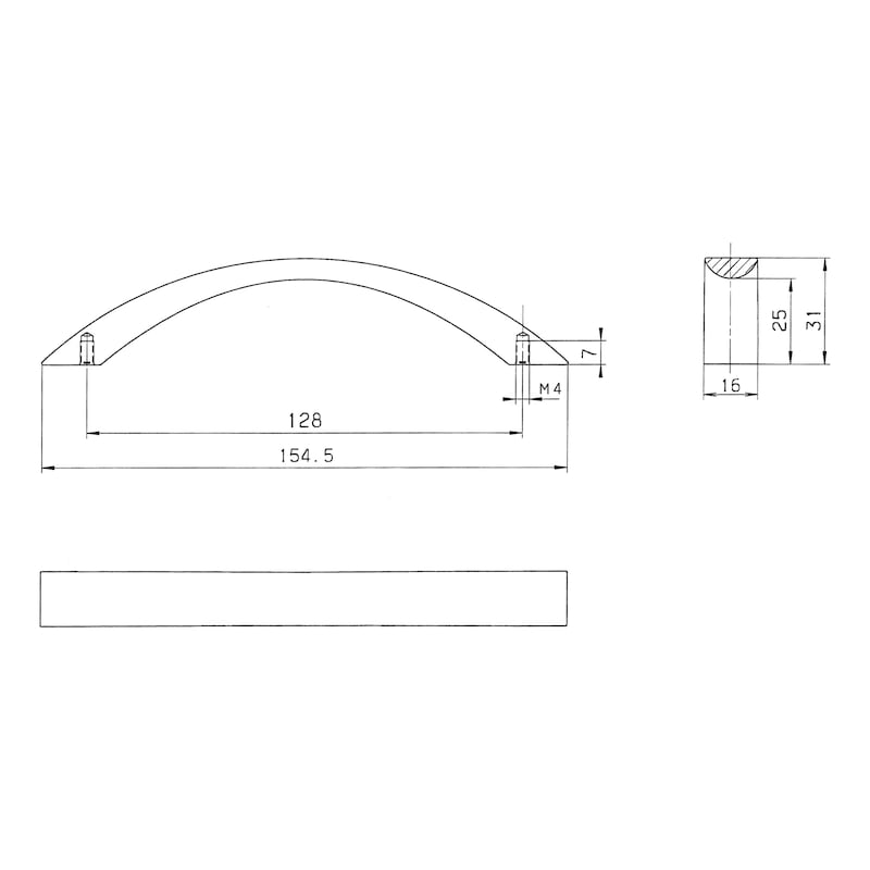 Designer furniture handle Arch handle, wide - 2