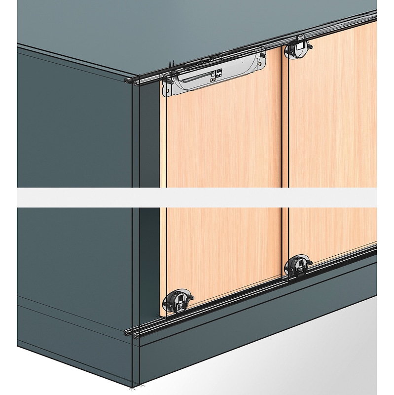 SlideLine 55 Plus overlay guide latch set For overlay sliding wooden doors - 5