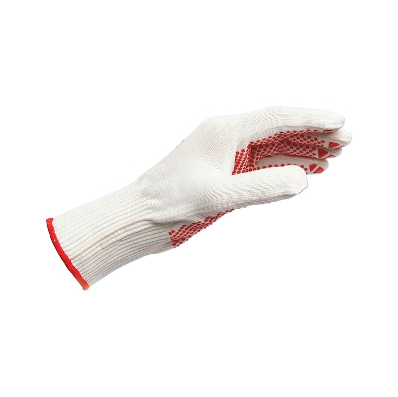 Fijngebreide handschoen van polyamide/katoen