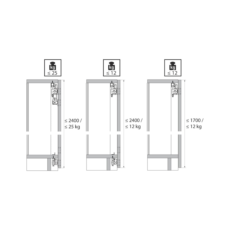 Folding door fittings with lower guide without automatic closing WingLine L - 9