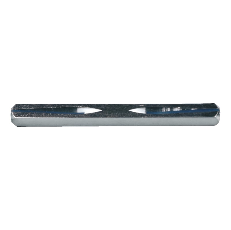 Vierkant-Spaltstift 8 mm beidseitig gekerbt - ZB-4KTSTIFT-SPREIZ-TRGARNI-ST-(ZN)-8X143
