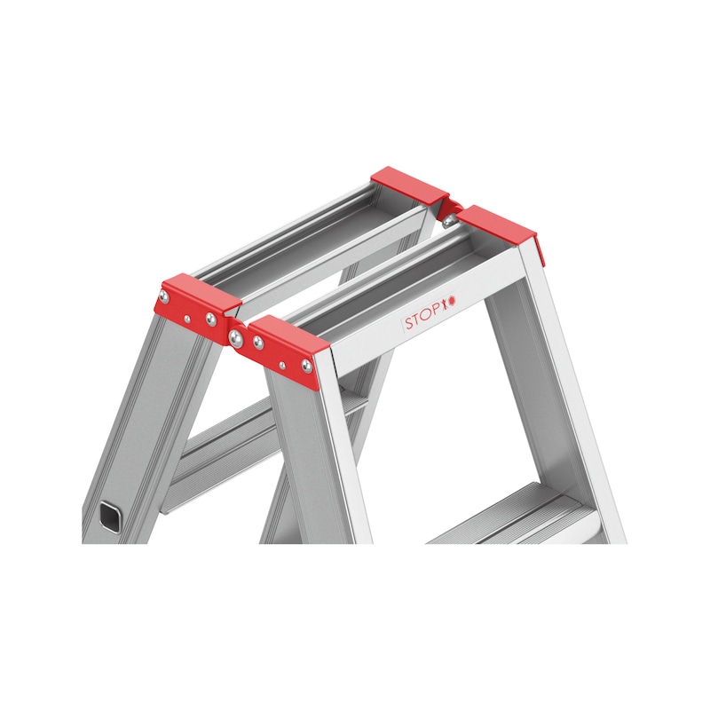 Flanged aluminium standing ladder with steps - 4