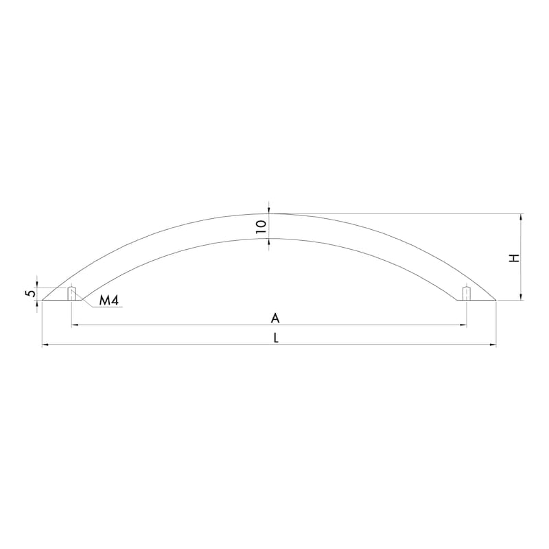 Maniglia per mobili di design ad arco segmentato MG-A 7 In acciaio inossidabile - 3