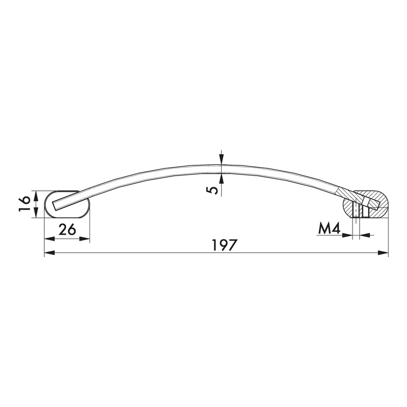 Maniglia per mobili di design ad arco segmentato MG-ZDAL 5 In zinco pressofuso e alluminio - 7
