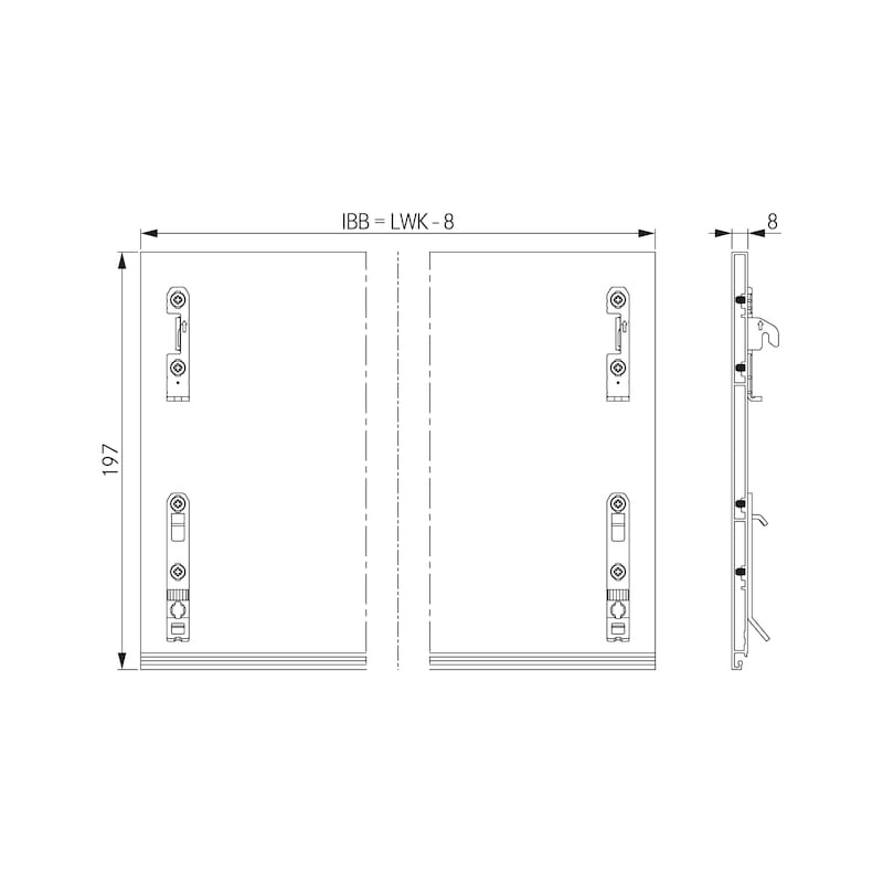 Pannello interno F8 Nova Pro Scala Per cassetti interni H90 e H186 - 10