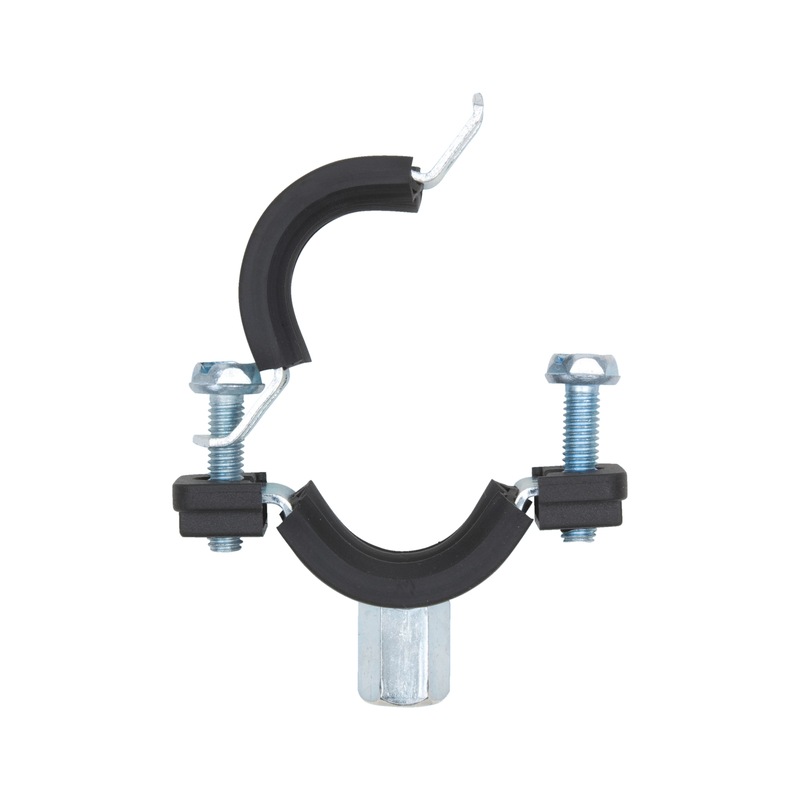 Pipe clamp, two-part, with rubber - PIPCLMP-(BASIC/2GS)-M8/10-(108-114MM)